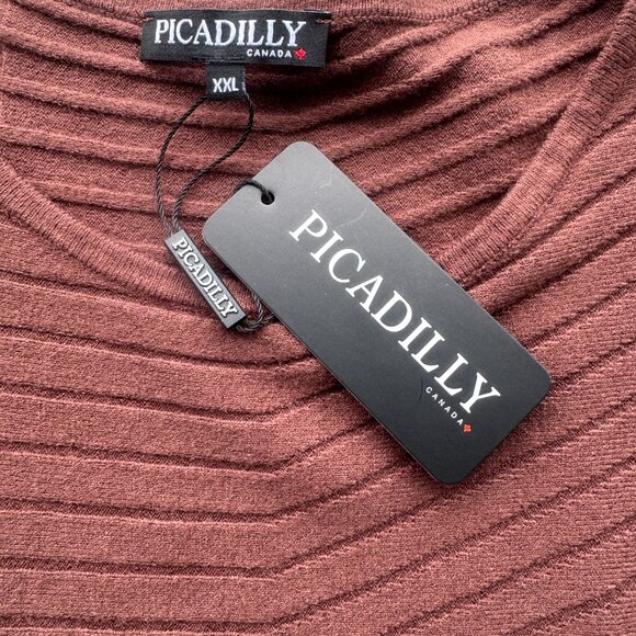 Picadilly Textural Stripe Pullover Sweater NWT - Picture 3 of 4